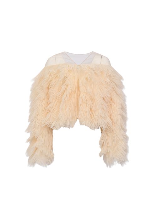 Giacca in tulle e organza con frange Elisabetta Franchi | IR22J62E2193